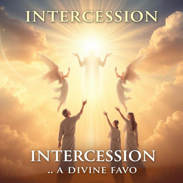 An artistic representation of the theme "Intercession: A Divine Favour," illustrating the concept of divine grace and intercession in a spiritual context