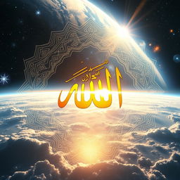 A captivating artistic interpretation inspired by the theme 'Identity of Allah' as envisioned by Syed Nadeem Ahmed Jaffri