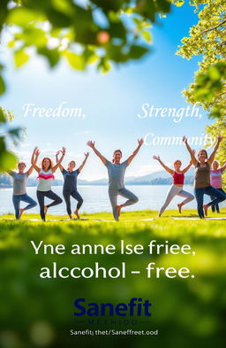 A serene, motivational scene depicting the Sanefit Method for an alcohol-free lifestyle