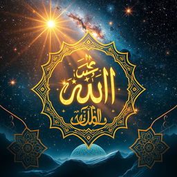 A visually stunning artistic representation titled "Identity of Allah"