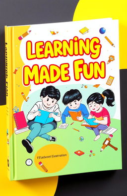Cover design for an educational book, featuring vibrant colors and engaging graphics