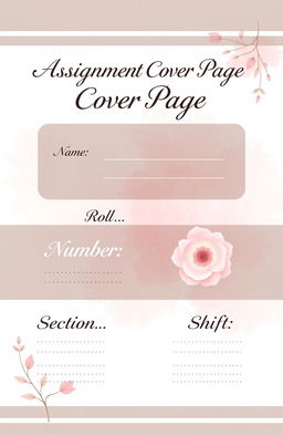 A beautifully designed assignment cover page featuring an aesthetic layout