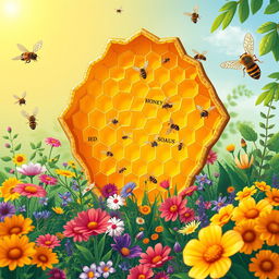 A captivating illustration representing the metaphor of a honeycomb as an integration of knowledge