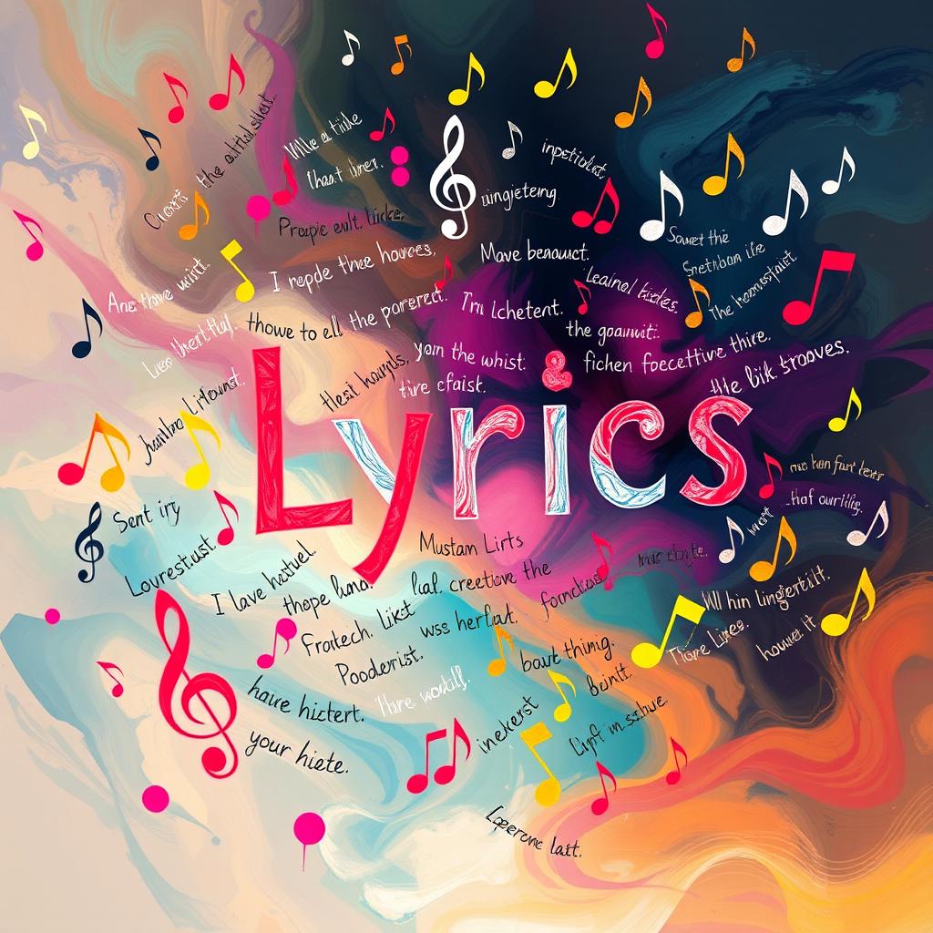 An artistic representation of the concept of 'lyrics', inspired by the style of M3ding