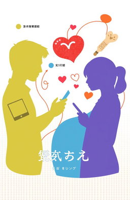 A creative and abstract representation of two silhouettes of people engaged in a group chat, with their usernames visible above them in an elegant text font