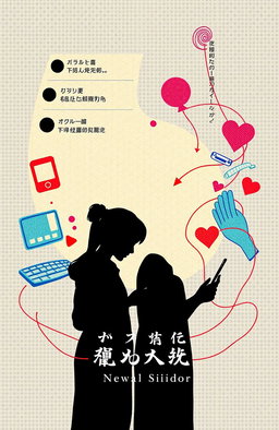 A creative and abstract representation of two silhouettes of people engaged in a group chat, with their usernames visible above them in an elegant text font