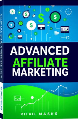 A visually striking and informative book cover design for an advanced affiliate marketing book