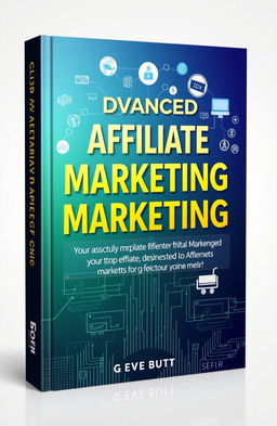 A visually striking and informative book cover design for an advanced affiliate marketing book