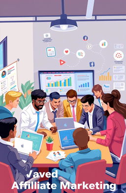Illustration depicting the concept of advanced affiliate marketing