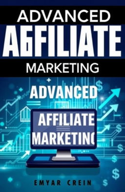 A visually striking book cover for an 'Advanced Affiliate Marketing' guide, featuring bold typography stating the title prominently