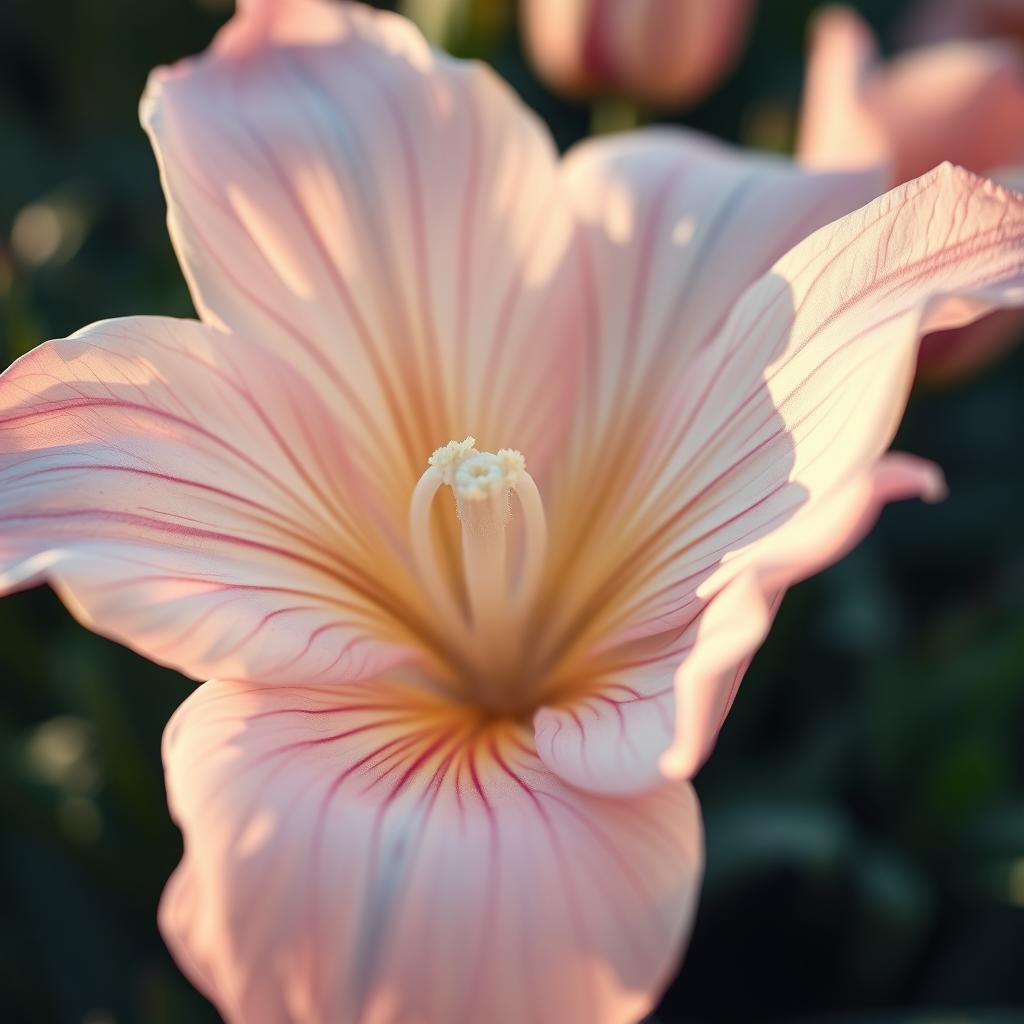 A close-up artistic representation of a flower that resembles a human vagina, with intricate petal designs and soft, radiant colors