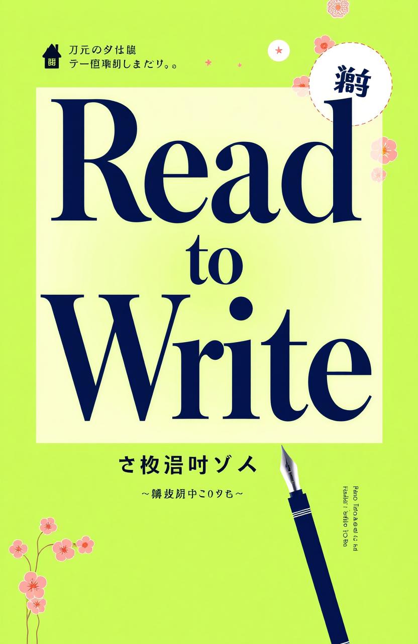 A visually striking book cover design for a writing guide titled "Read to Write", aimed at Japanese university students