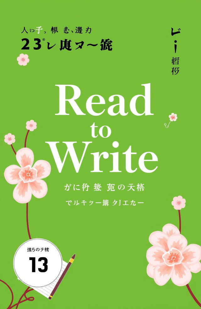 A visually striking book cover design for a writing guide titled "Read to Write", aimed at Japanese university students