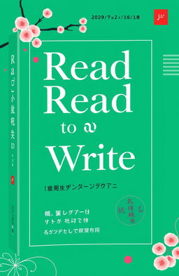 A visually striking book cover design for a writing guide titled "Read to Write", aimed at Japanese university students