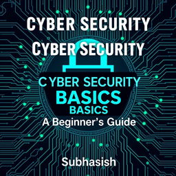 A comprehensive and visually engaging cover for a book titled 'Cyber Security Basics: A Beginner's Guide' by Subhasish