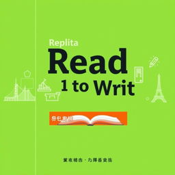 A bright and engaging textbook cover design for a writing course titled "Read to Write", tailored for Japanese university students
