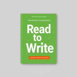 A sleek and modern textbook cover design for a writing textbook titled "Read to Write", specially created for university students