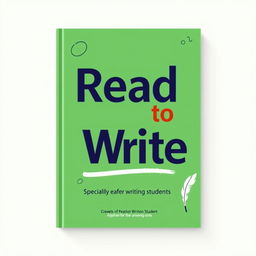 A sleek and modern textbook cover design for a writing textbook titled "Read to Write", specially created for university students