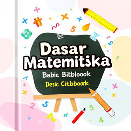 A colorful and inviting cover for a basic mathematics textbook, titled 'Dasar Matematika'