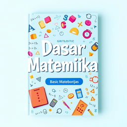 A visually appealing cover for a basic mathematics textbook, titled 'Dasar Matematika'