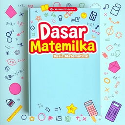 A visually appealing cover for a basic mathematics textbook, titled 'Dasar Matematika'
