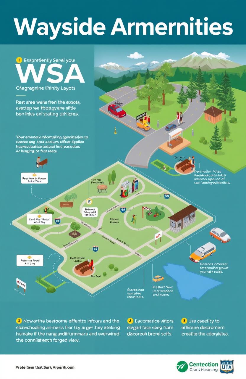 A professional and informative illustration of a comprehensive guide to Wayside Amenities (WSA) operations