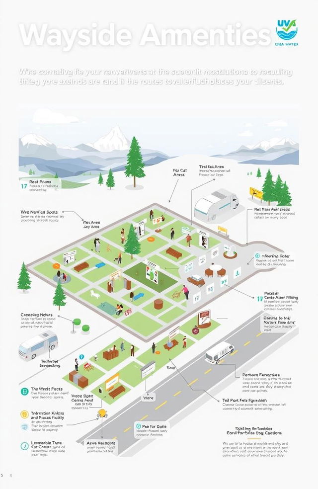 A professional and informative illustration of a comprehensive guide to Wayside Amenities (WSA) operations