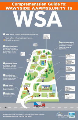 A professional and informative illustration of a comprehensive guide to Wayside Amenities (WSA) operations