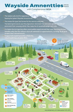 A professional and informative illustration of a comprehensive guide to Wayside Amenities (WSA) operations