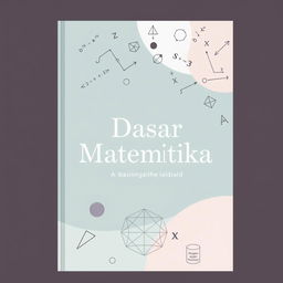 An aesthetic cover design for a basic mathematics textbook titled 'Dasar Matematika'