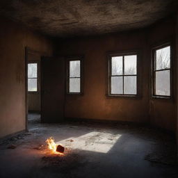 The newcomer, now bearing a fiery torch, illuminates the dusty interiors of the abandoned house in the ghost city, casting long ominous shadows