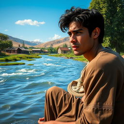 In a remote village by the flowing river, a young man named Youssef sits despondently by the riverbank, contemplating his dreams of expanding his farm and improving his life