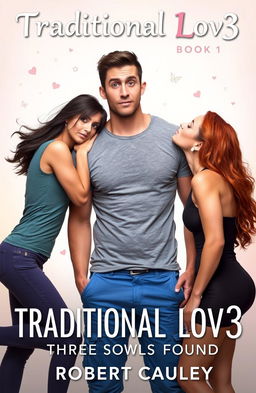 A fantasy book cover for 'Traditional Lov3 Book 1: Three Souls Found' by Robert Cauley