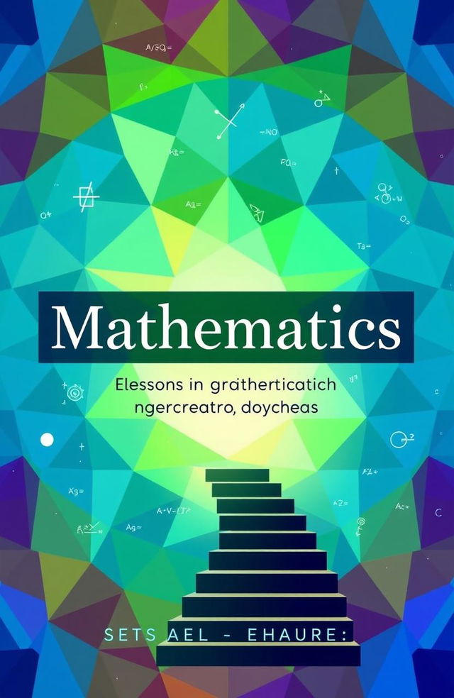 A captivating book cover design focused on the themes of arithmetic and geometric progression in mathematics