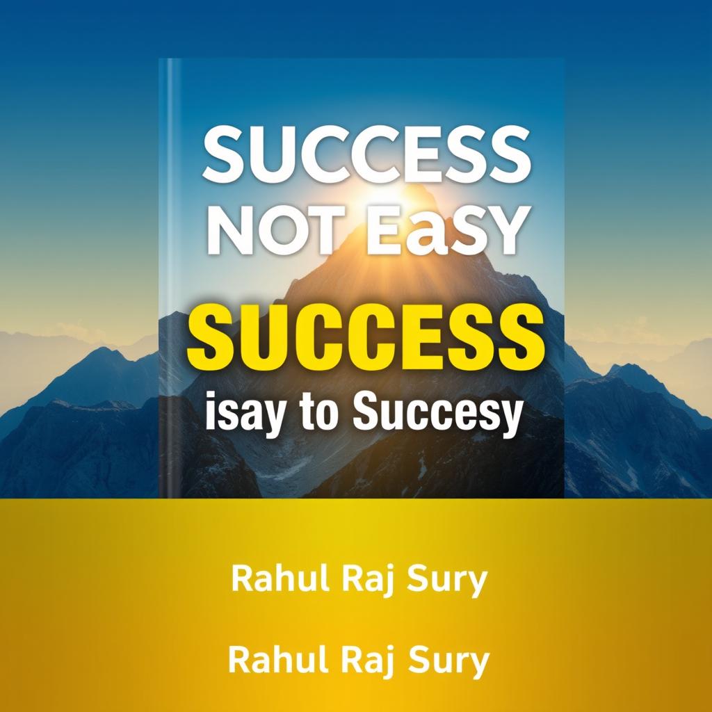 A motivational book cover for 'Success is Not Easy', designed to inspire readers