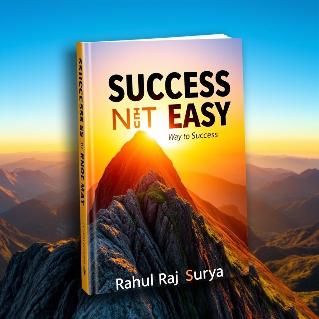 A captivating motivational book cover for 'Success is Not Easy,' designed to empower readers