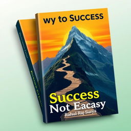 A vibrant and motivational book cover for 'Success is Not Easy', designed to capture the journey of personal growth