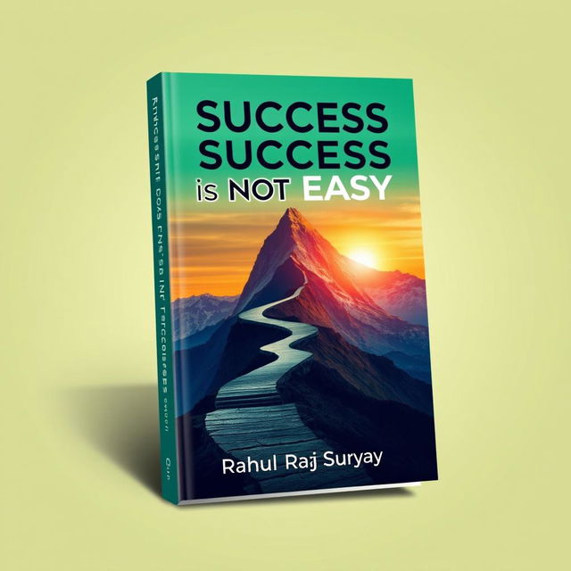 A vibrant and motivational book cover for 'Success is Not Easy', designed to capture the journey of personal growth