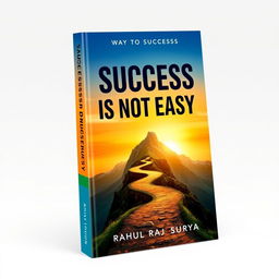 A vibrant and motivational book cover for 'Success is Not Easy', designed to capture the journey of personal growth
