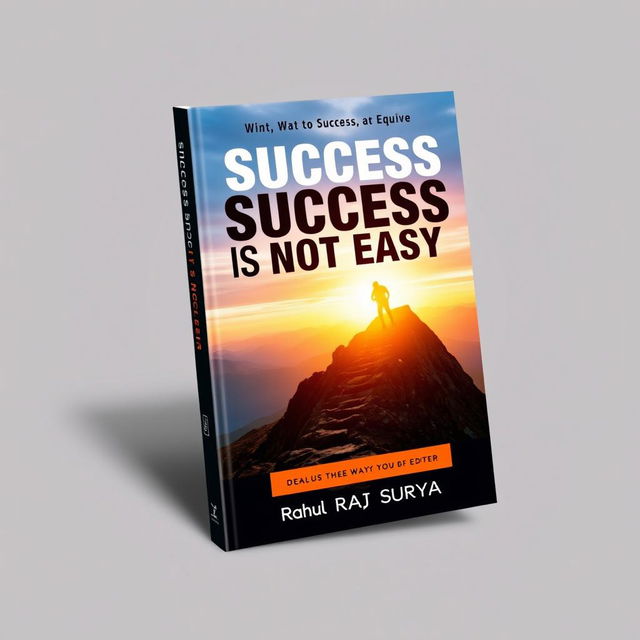 An eye-catching motivational book cover for 'Success is Not Easy', designed to uplift and inspire