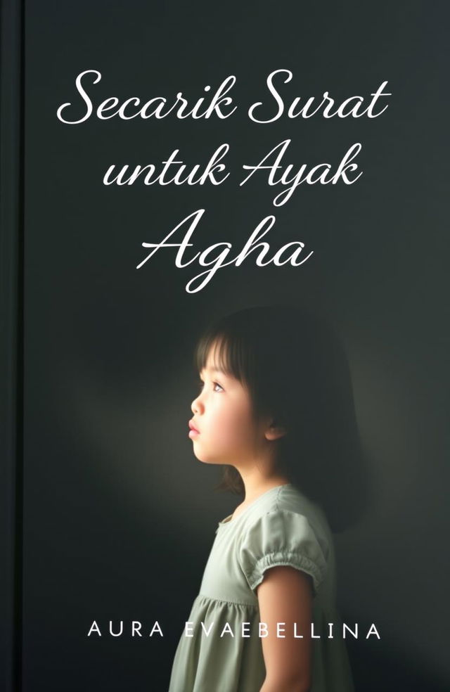 A poignant book cover titled 'Secarik Surat untuk Ayah' by Aura Evabellina