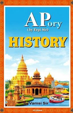 A striking and informative book cover for 'AP History by Vamsi Sir'