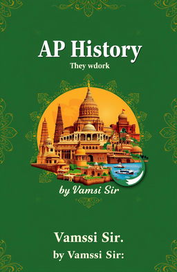 A striking and informative book cover for 'AP History by Vamsi Sir'