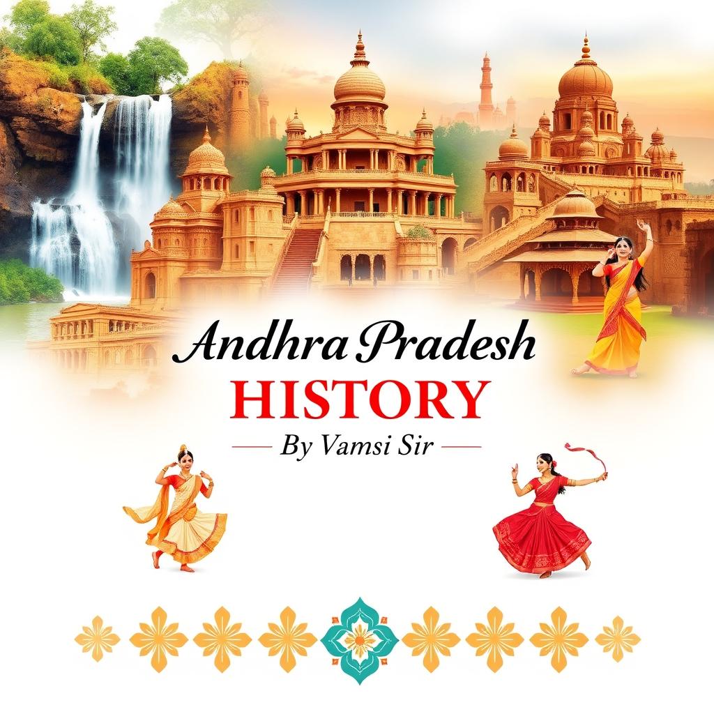 A visually appealing cover page design for 'Andhra Pradesh History by Vamsi Sir'