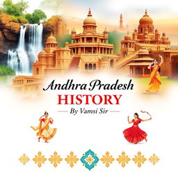 A visually appealing cover page design for 'Andhra Pradesh History by Vamsi Sir'