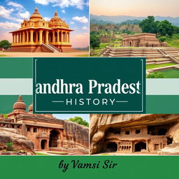 A cover page design for 'Andhra Pradesh History by Vamsi Sir'