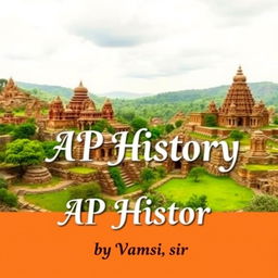 A captivating book cover design for 'AP History by Vamsi sir'