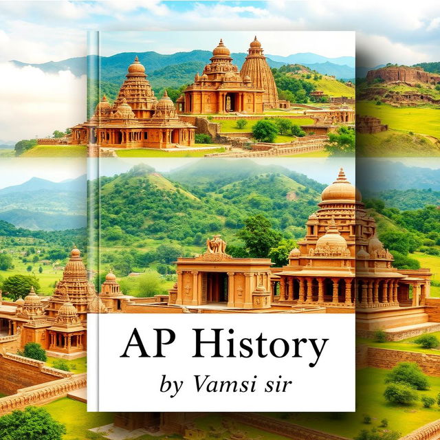 A captivating book cover design for 'AP History by Vamsi sir'