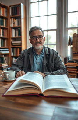 A serene and inspiring cover image featuring a modern author in a calm setting