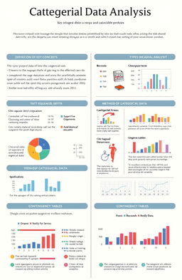 A comprehensive and visually engaging infographic illustrating the concept of categorical data analysis